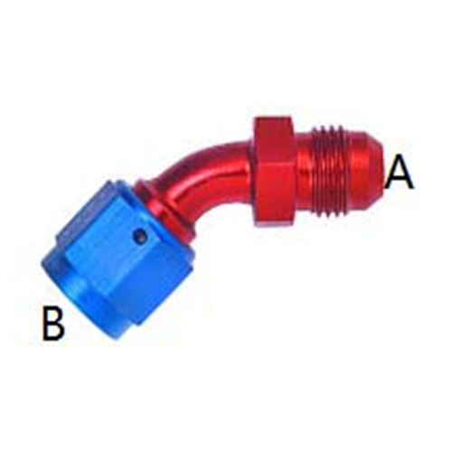 45° MALE AN TO FEMALE SWIVEL FLARE