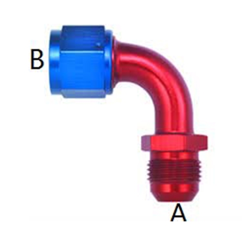 90° MALE AN TO FEMALE SWIVEL FLARE