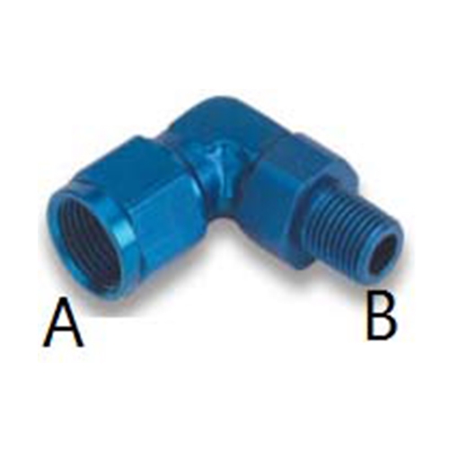 AN FEMALE SWIVEL TO NPT MALE 90 DEGREE